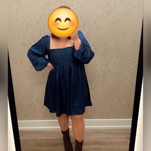 Abercrombie Emerson Long Sleeve Satin Mini Dress